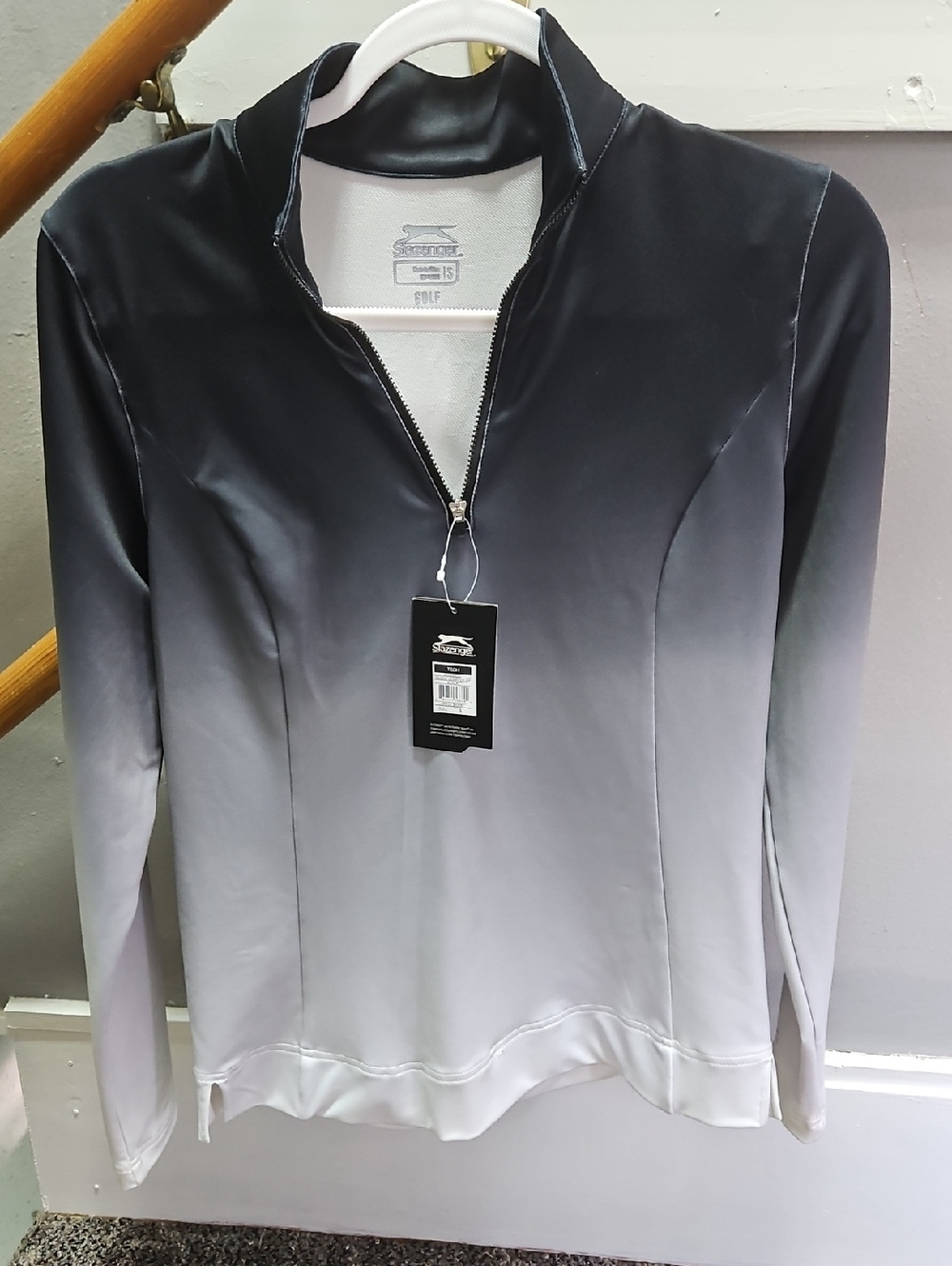 Slazenger Black to Gray Ombre Quarter-Zip Pullover
